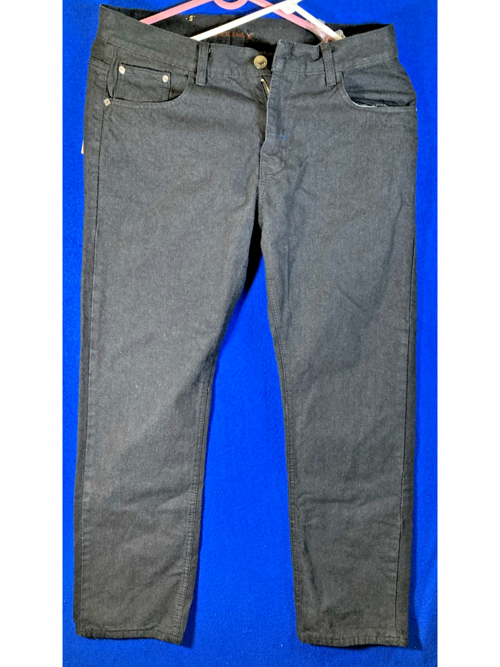 Vertical Jeans Mens 36 Black Denim Straight Slim Fit Stretch Casual